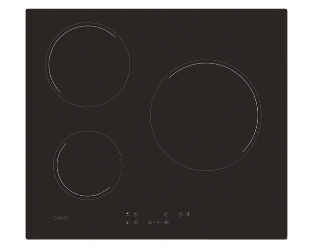 Plaque de cuisson vitrocéramique CANDY CH63CT - 3 foyers - L 60cm - Noir