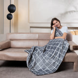 Couverture Chauffante - Imetec - Plaid chauffant 150x110 cm - 6 Températures - Tissu Toucher Velours et Sherpa - Lavable en Machine