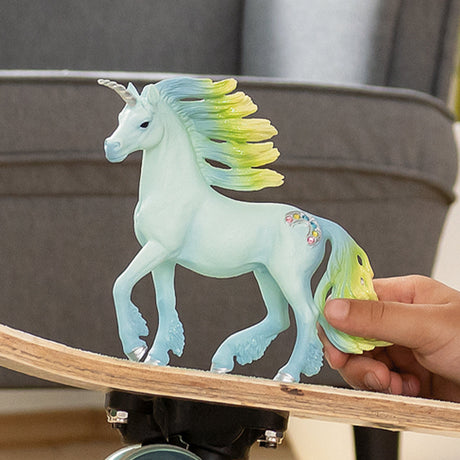 Figurine Licorne étalon Barbe a papa, Doux pelage, SCHLEICH 70722 bayala