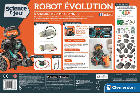 Clementoni - Robot Évolution 2.0 a assembler et programmer - 4 modes de jeu - Fabriqué en Italie