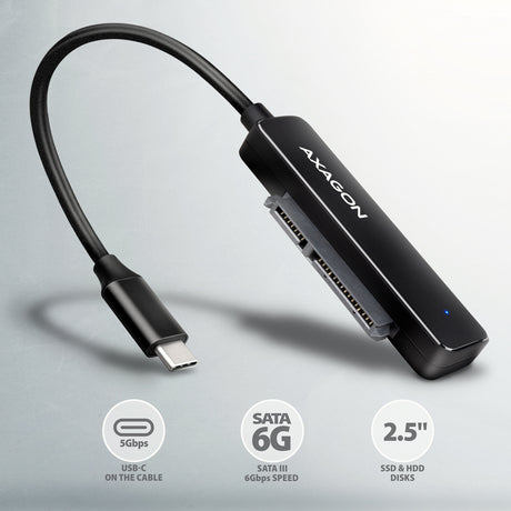 Adaptateur USB-C 3.2 Axagon ADSA-FP2C vers S-ATA 2,5" SSD/HDD auto-alimenté