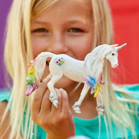 Figurine Licorne arc-en-ciel mâle, Jouet détaillé et réaliste, SCHLEICH 70725 Bayala, des 5 ans