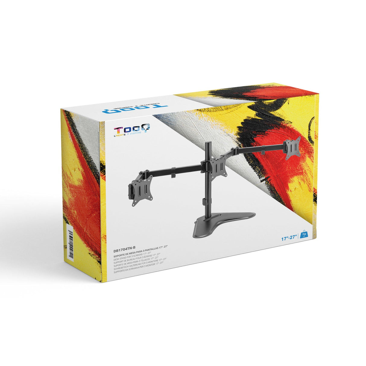 Support triple-écran é poser Tooq DB1704TN 13"-27" (7kg max) (Noir)