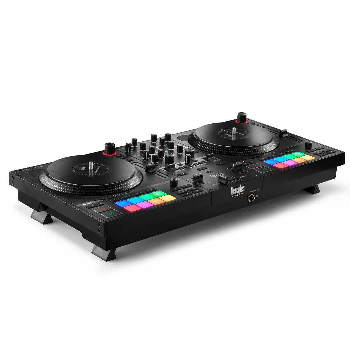 HERCULES DJCONTROL INPULSE T7 - Contrôleur DJ motorisé noir avec deux platines