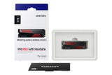 SAMSUNG - 990 PRO avec dissipateur- SSD Interne - 4 To - NVMe M.2 PCIe 4.0x4 - Vitesse lecture jusqu'a 7 450 Mo/s