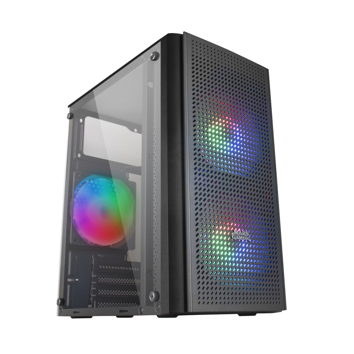 Boitier Mini Tour Micro ATX Mars Gaming MC300 RGB avec panneau vitré (Noir)