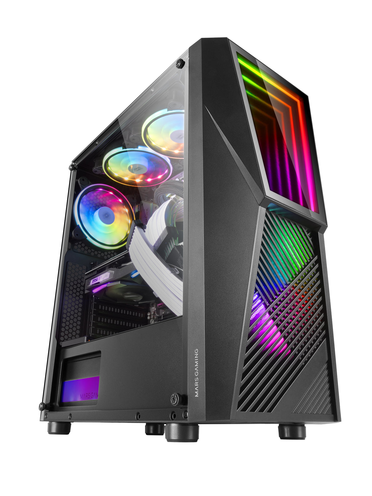 Boitier Moyen Tour ATX Mars Gaming MC777 RGB avec panneau vitré (Noir)