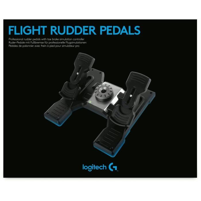 Pédalier - Filaire - Saitek by Logitech G - Pro Flight Rudder Pedals - Compatible PC - Noir