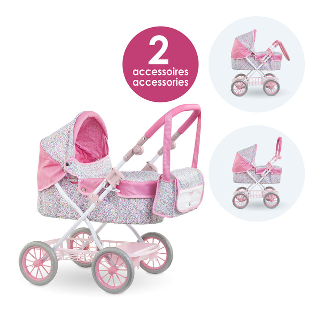 Accessoires poupons - COROLLE - Landau Floral - pour poupons 36 a 52 cm - des 3 ans
