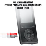 Lecteur MP4 8Go lecture audio et video, Radio FM, Bluetooth V4,0, Podomètre noir