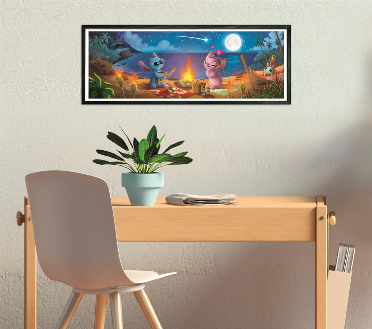 Puzzle 1000 pieces Stitch, Panorama Compact, CLEMENTONI, Dimensions du puzzle 98 x 33 cm