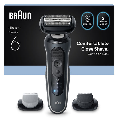 Rasoir électrique BRAUN Series 6 - Noir - Autonomie 60 minutes - Charge rapide 5 minutes