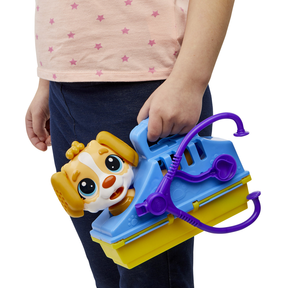 Play-Doh Le cabinet vétérinaire avec chien, avec 5 pots de pâte a modeler et 10 outils, jouet périscolaire, Les classiques