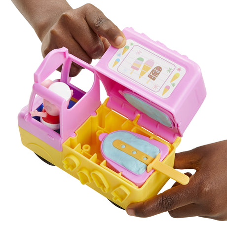 Play-Doh Peppa et le camion de glaces, figurines Peppa et George, 5 pots de pâte a modeler, des 3 ans