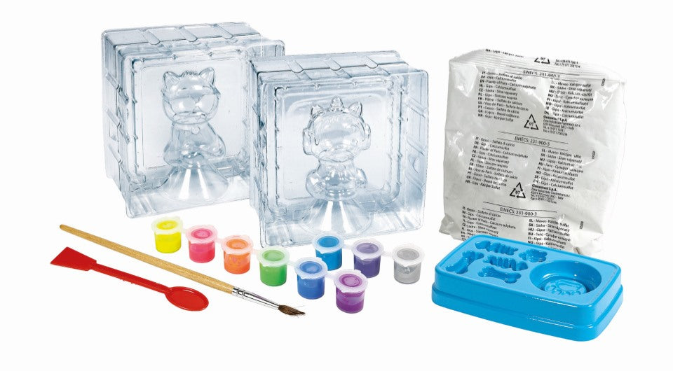 Clementoni - Créations en plâtre Gabby et la Maison Magique - Coffret multi-activités (sculpture, peintures...) - Des 7 ans