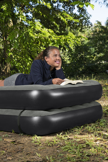 Lit 3 en 1 - BESTWAY - Airbed Tritech™ Connect and Rest™ - Lits jumeaux, lit surélevé, lit king size - 188 x 99 x 25 cm - 150 kg