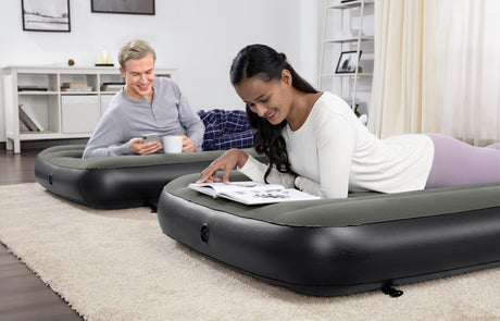 Lit 3 en 1 - BESTWAY - Airbed Tritech™ Connect and Rest™ - Lits jumeaux, lit surélevé, lit king size - 188 x 99 x 25 cm - 150 kg