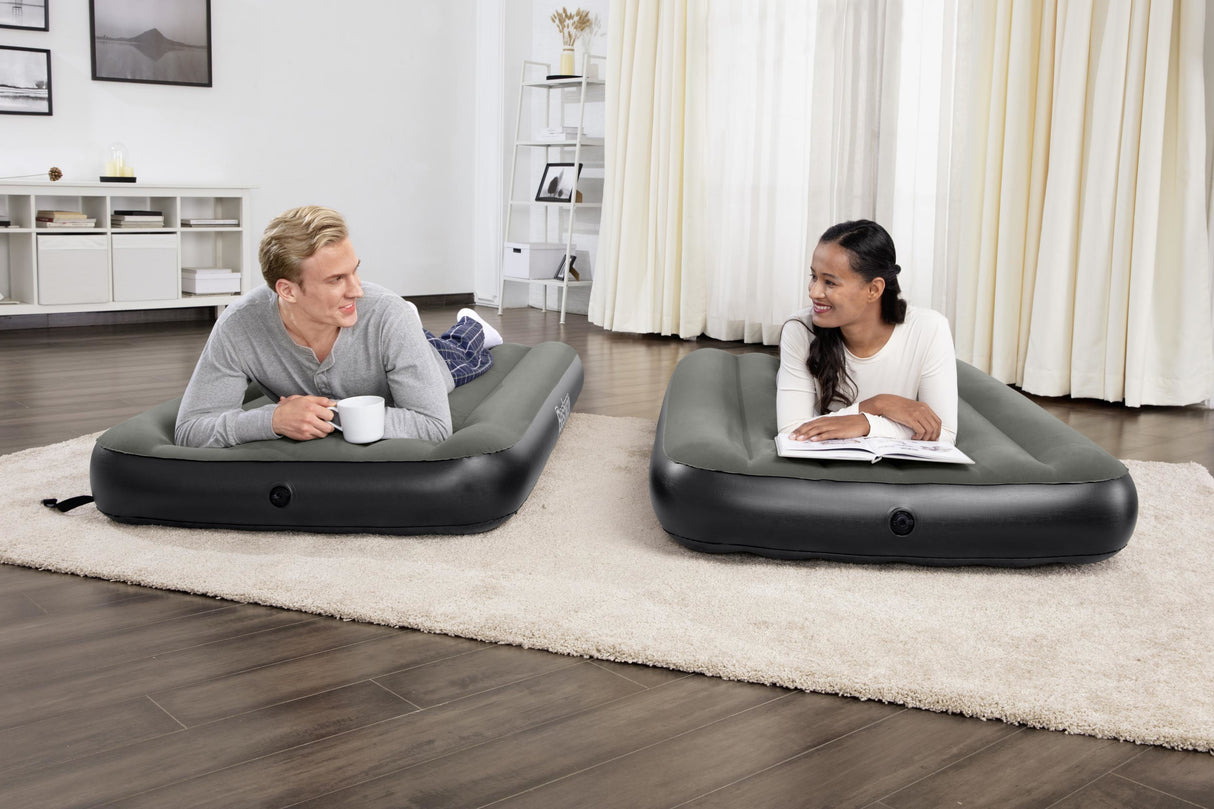 Lit 3 en 1 - BESTWAY - Airbed Tritech™ Connect and Rest™ - Lits jumeaux, lit surélevé, lit king size - 188 x 99 x 25 cm - 150 kg