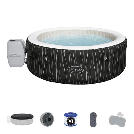 Spa gonflable BESTWAY - Lay-Z-Spa Hollywood - 196 x 66 cm - 4 a 6 places - Rond (Couverture, cartouche, diffuseur, LED...)