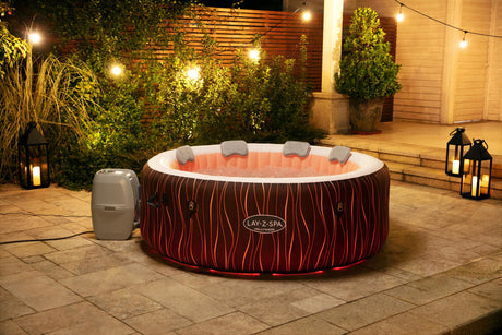 Spa gonflable BESTWAY - Lay-Z-Spa Hollywood - 196 x 66 cm - 4 a 6 places - Rond (Couverture, cartouche, diffuseur, LED...)