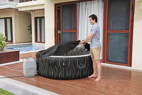 Spa gonflable BESTWAY - Lay-Z-Spa Hollywood - 196 x 66 cm - 4 a 6 places - Rond (Couverture, cartouche, diffuseur, LED...)