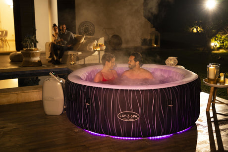 Spa gonflable BESTWAY - Lay-Z-Spa Hollywood - 196 x 66 cm - 4 a 6 places - Rond (Couverture, cartouche, diffuseur, LED...)