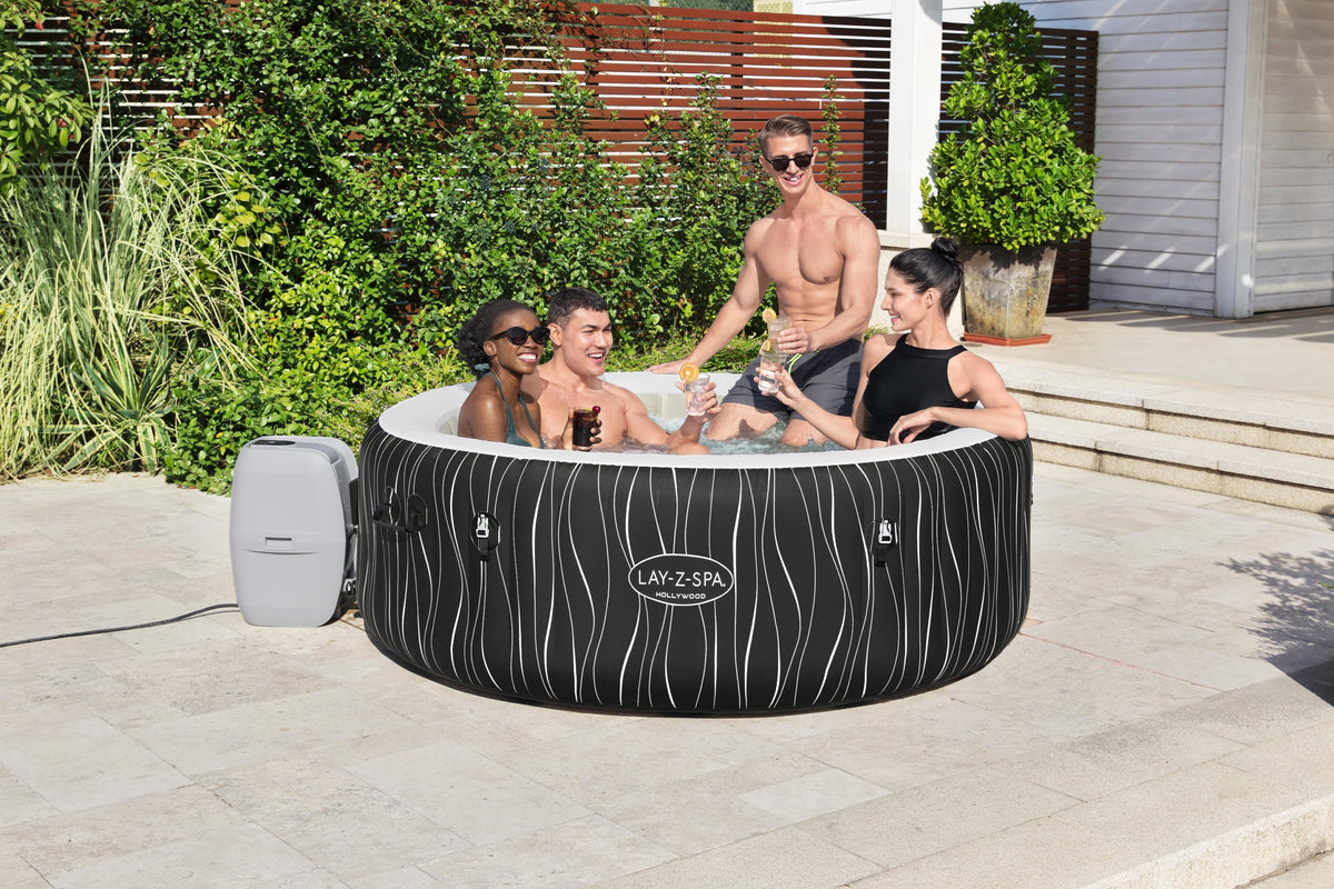 Spa gonflable BESTWAY - Lay-Z-Spa Hollywood - 196 x 66 cm - 4 a 6 places - Rond (Couverture, cartouche, diffuseur, LED...)