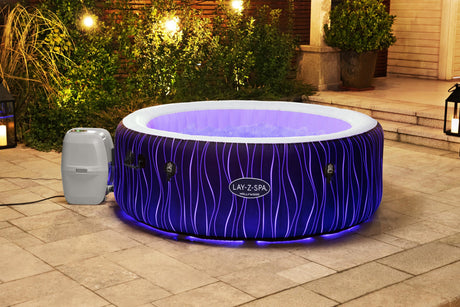 Spa gonflable BESTWAY - Lay-Z-Spa Hollywood - 196 x 66 cm - 4 a 6 places - Rond (Couverture, cartouche, diffuseur, LED...)