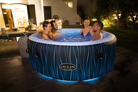 Spa gonflable BESTWAY - Lay-Z-Spa Hollywood - 196 x 66 cm - 4 a 6 places - Rond (Couverture, cartouche, diffuseur, LED...)