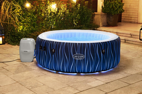 Spa gonflable BESTWAY - Lay-Z-Spa Hollywood - 196 x 66 cm - 4 a 6 places - Rond (Couverture, cartouche, diffuseur, LED...)