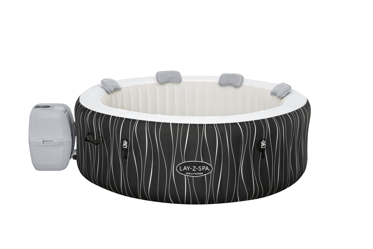 Spa gonflable BESTWAY - Lay-Z-Spa Hollywood - 196 x 66 cm - 4 a 6 places - Rond (Couverture, cartouche, diffuseur, LED...)
