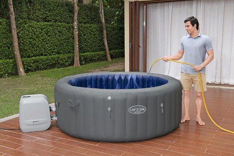Spa gonflable BESTWAY - Lay-Z-Spa Hollywood - 196 x 66 cm - 4 a 6 places - Rond (Couverture, cartouche, diffuseur, LED...)