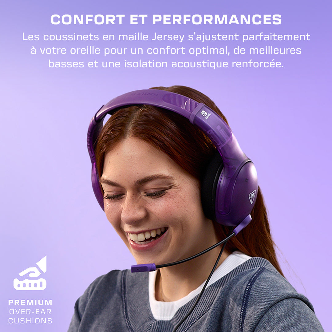 Casque Gaming filaire - TURTLE BEACH - Nintendo Switch - Airlite Fit - Violet Fantôme