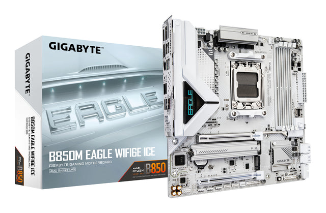 Carte mere - GIGABYTE - B850M EAGLE WF6E ICE - Format Micro-ATX - Chipset AMD B850 - DDR5 & PCIe 5.0 - WiFi 6E