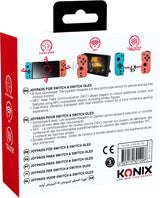 Manettes Joypads - Nintendo Switch et Switch OLED - KONIX - Autonomie 8 h - Fonction vibration - Bleu et rouge