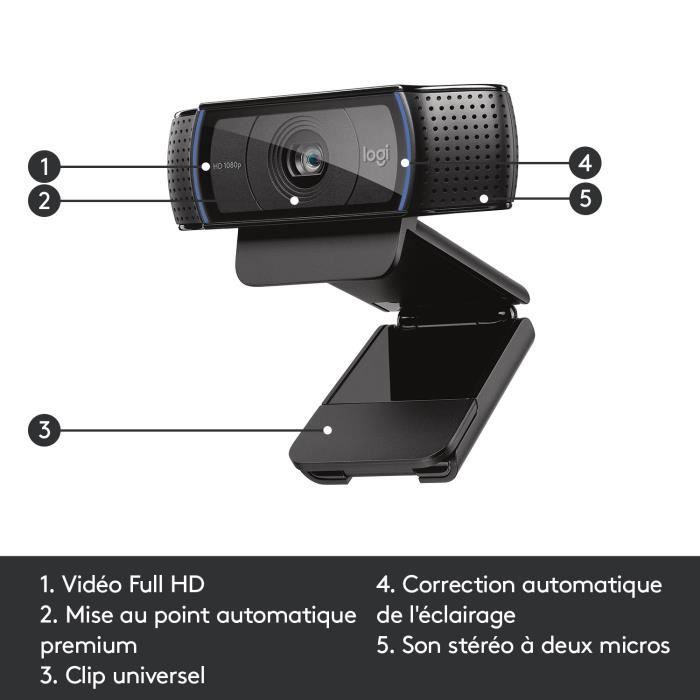 Webcam - Full HD 1080p - Logitech - C920