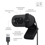 Webcam Logitech Brio 100 Full HD avec confidentialité, Correction automatique de l''éclairage, USB-A - Graphite