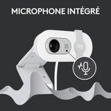 Webcam - Full HD 1080p - Logitech - Brio 100 - Microphone intégré - Blanc