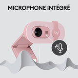 Webcam - Full HD 1080p - Logitech - Brio 100 - Microphone intégré - Rose