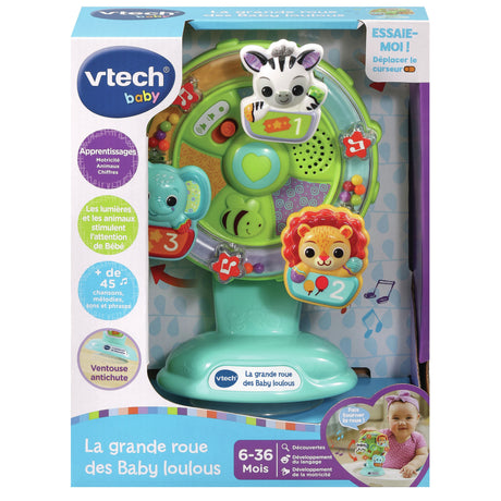 VTECH BABY - La Grande Roue des Baby Loulous - Roue musicale avec ventouse anti-chute - Vert/Multicolore