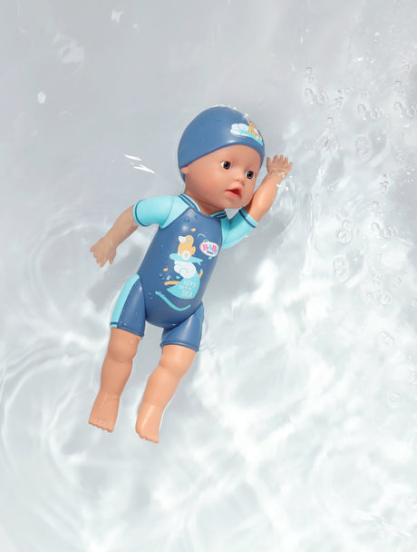 Poupon - BABY BORN -  Ma premiere nage - Poupée garçon 30 cm - Tenue non détachable et bonnet - Jouet de bain - Des 1 an