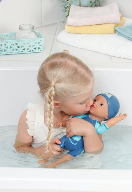 Poupon - BABY BORN -  Ma premiere nage - Poupée garçon 30 cm - Tenue non détachable et bonnet - Jouet de bain - Des 1 an