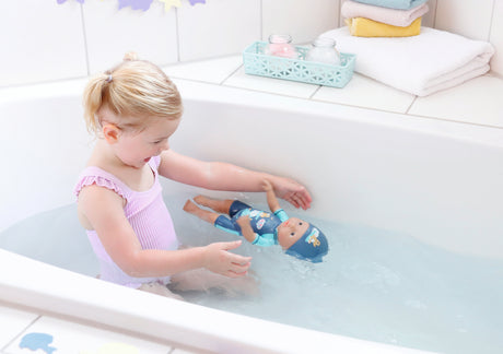 Poupon - BABY BORN -  Ma premiere nage - Poupée garçon 30 cm - Tenue non détachable et bonnet - Jouet de bain - Des 1 an