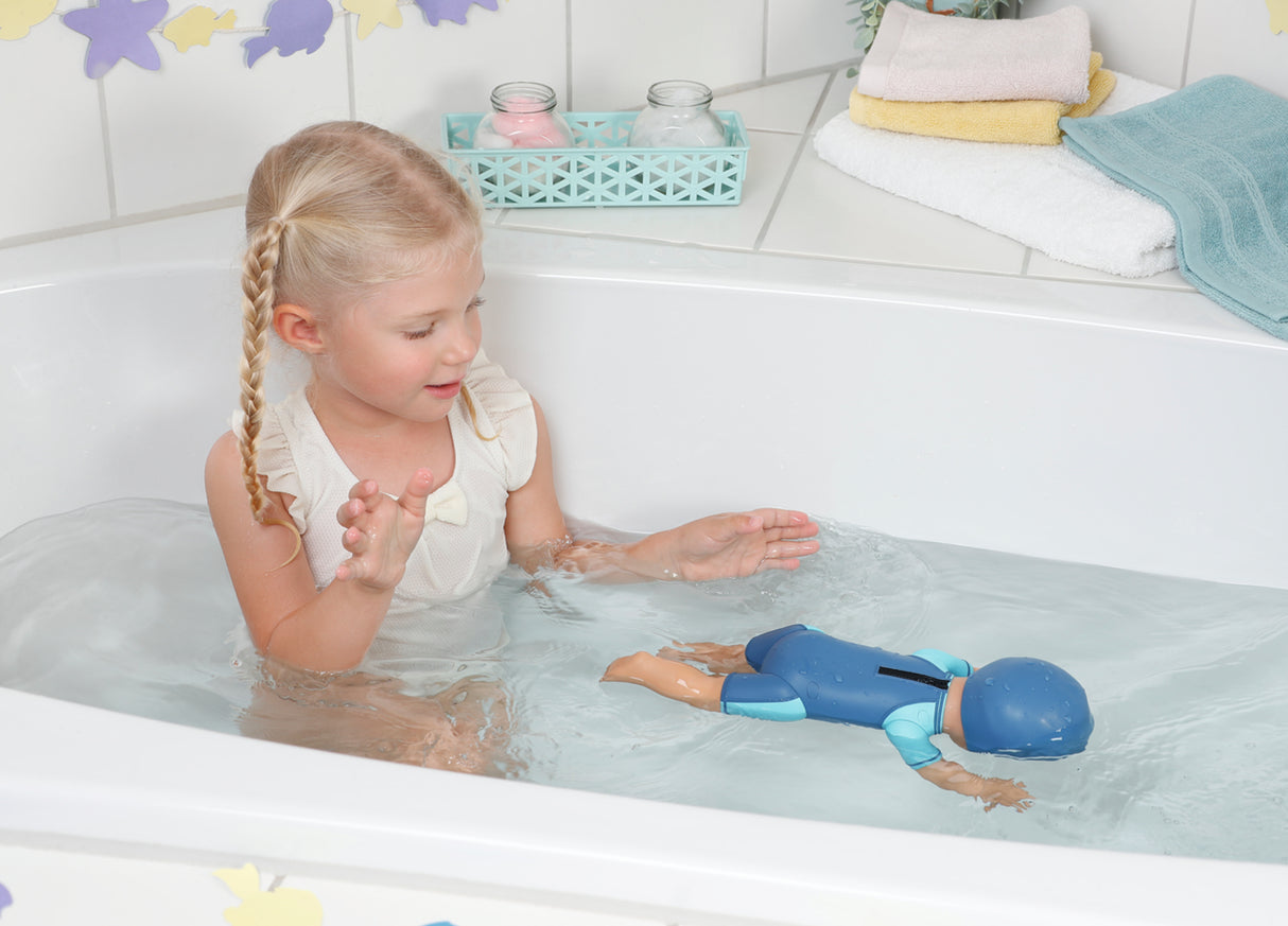 Poupon - BABY BORN -  Ma premiere nage - Poupée garçon 30 cm - Tenue non détachable et bonnet - Jouet de bain - Des 1 an