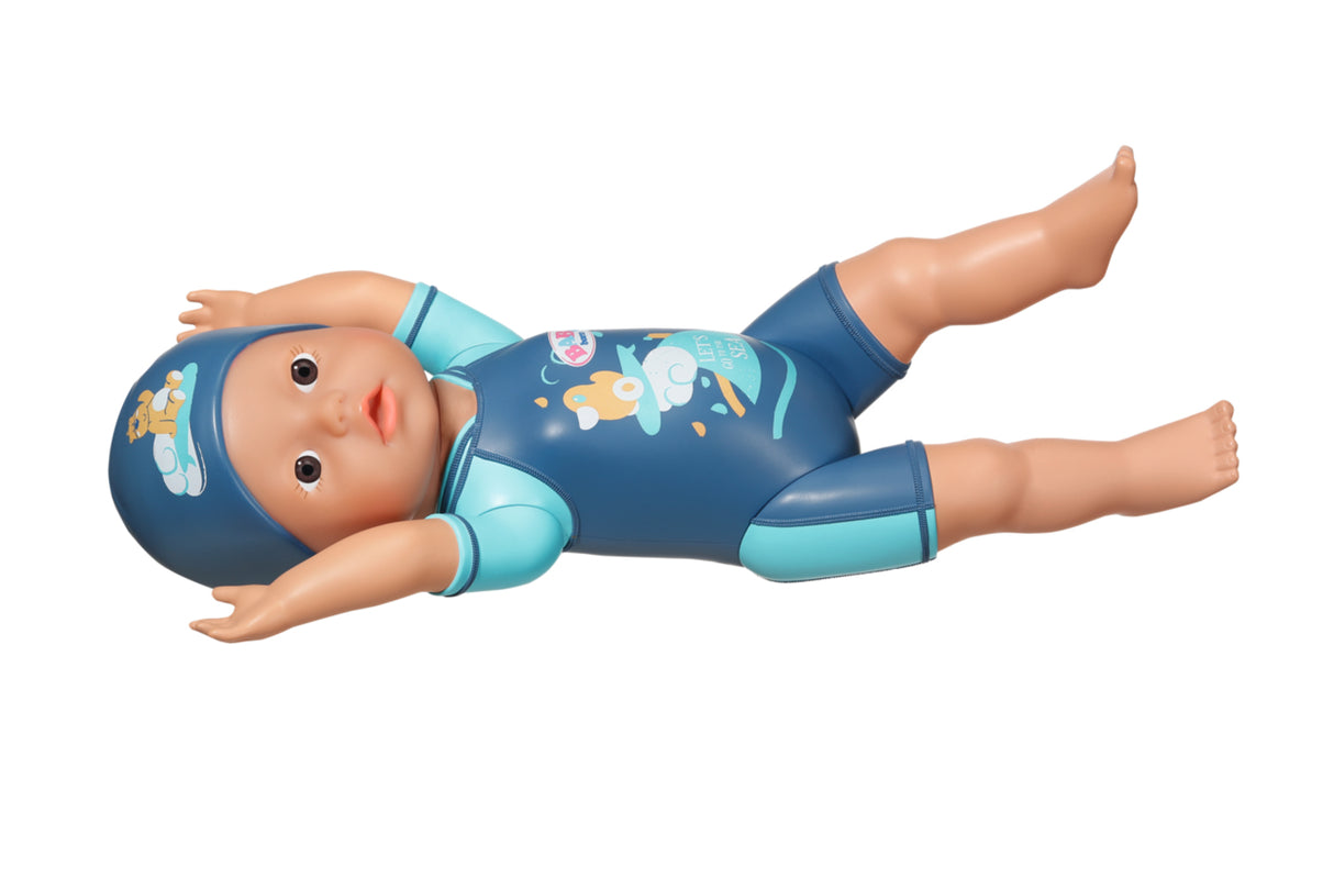 Poupon - BABY BORN -  Ma premiere nage - Poupée garçon 30 cm - Tenue non détachable et bonnet - Jouet de bain - Des 1 an