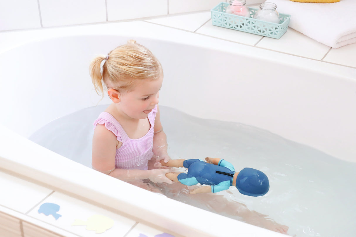 Poupon - BABY BORN -  Ma premiere nage - Poupée garçon 30 cm - Tenue non détachable et bonnet - Jouet de bain - Des 1 an