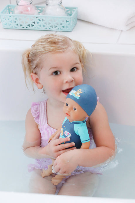 Poupon - BABY BORN -  Ma premiere nage - Poupée garçon 30 cm - Tenue non détachable et bonnet - Jouet de bain - Des 1 an