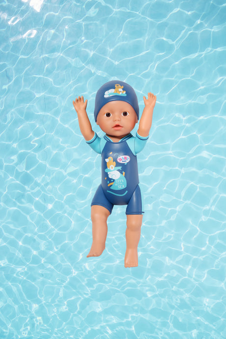 Poupon - BABY BORN -  Ma premiere nage - Poupée garçon 30 cm - Tenue non détachable et bonnet - Jouet de bain - Des 1 an