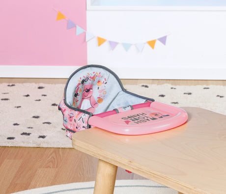 Chaise haute pour poupon - BABY BORN - Se fixe sur la table - Jouet d'imitation - Rose - Des 3 ans