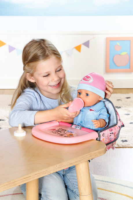 Chaise haute pour poupon - BABY BORN - Se fixe sur la table - Jouet d'imitation - Rose - Des 3 ans